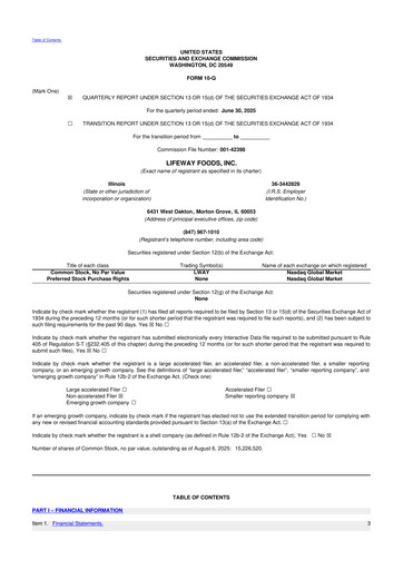 Thumbnail Lifeway Foods
 10-Q Quarterly Report FY2025 