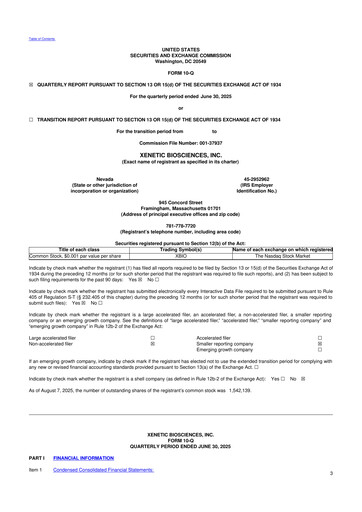 Thumbnail Xenetic Biosciences 10-Q Quarterly Report FY2025 