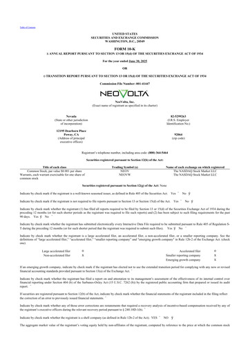 Vorschaubild NeoVolta 10-K Jahresbericht 2025
