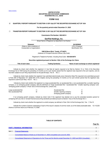Thumbnail GenFlat Holdings 10-Q Quarterly Report FY2026 