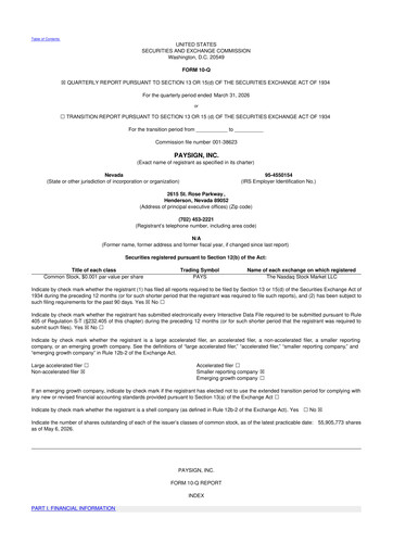 Thumbnail Paysign 10-Q Quarterly Report FY 