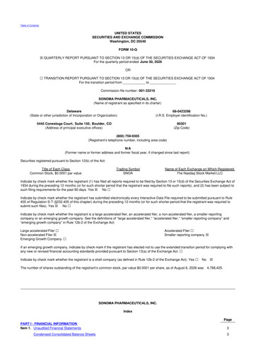 Thumbnail Sonoma Pharmaceuticals 10-Q Quarterly Report FY2027 