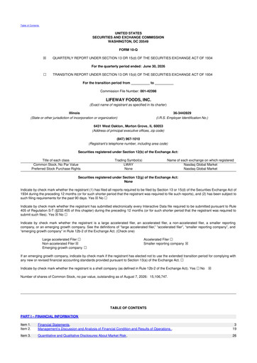 Thumbnail Lifeway Foods
 10-Q Quarterly Report FY2026 