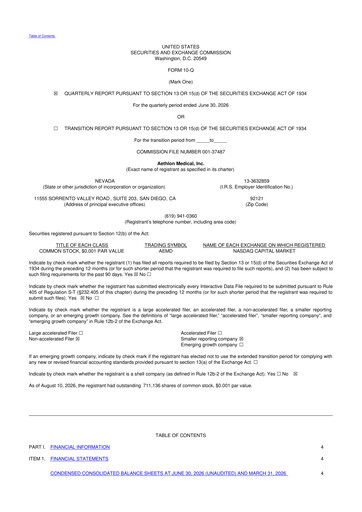 Vorschaubild Aethlon Medical
 10-Q Quartalsbericht 2027 