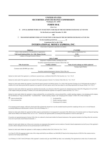 Thumbnail International Money Express 10-K Annual Report 2024