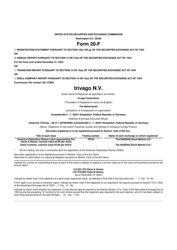 Thumbnail trivago 20-F Annual Report 2025