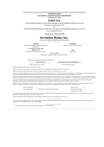 Miniature Invitation Homes
 10-K Rapport annuel 2017