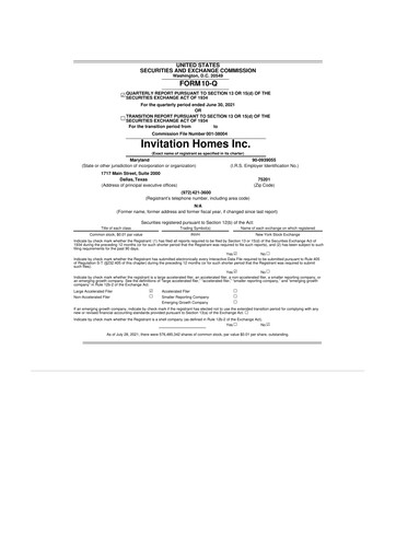 Thumbnail Invitation Homes
 10-Q Quarterly Report FY2021 