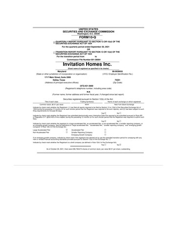 Thumbnail Invitation Homes
 10-Q Quarterly Report FY2021 