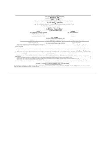 Miniature Invitation Homes
 10-K Rapport annuel 2022