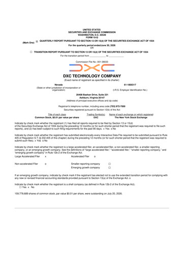 Thumbnail DXC Technology
 10-Q Quarterly Report FY2027 
