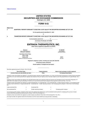 Thumbnail Entrada Therapeutics 10-Q Quarterly Report FY2023 