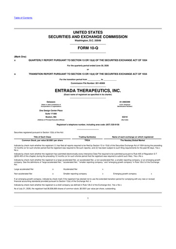 Thumbnail Entrada Therapeutics 10-Q Quarterly Report FY2026 