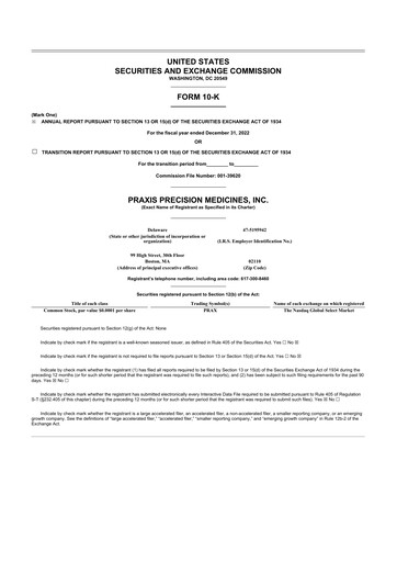 Thumbnail Praxis Precision Medicines 10-K Annual Report 2022