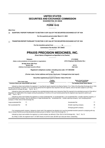 Thumbnail Praxis Precision Medicines 10-Q Quarterly Report FY2024 