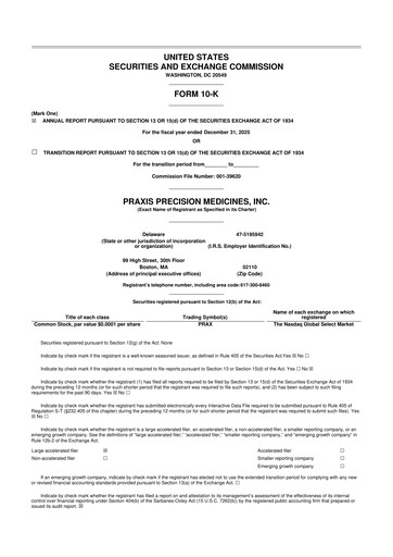 Thumbnail Praxis Precision Medicines 10-K Annual Report 2025