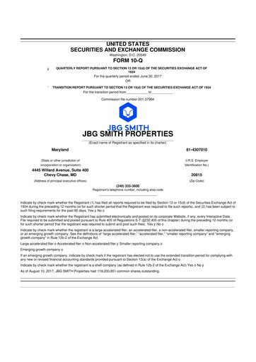 Vorschaubild JBG SMITH
 10-Q Quartalsbericht 2017 