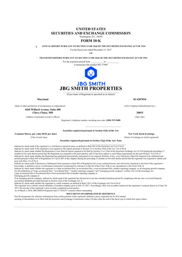 Vorschaubild JBG SMITH
 10-K Jahresbericht 2017