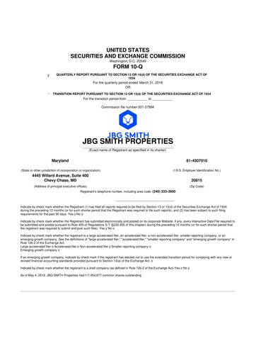 Vorschaubild JBG SMITH
 10-Q Quartalsbericht 2018 