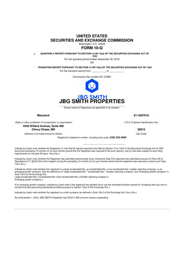 Vorschaubild JBG SMITH
 10-Q Quartalsbericht 2018 