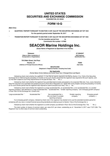 Thumbnail SEACOR Marine 10-Q Quarterly Report FY2017 