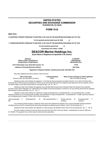 Thumbnail SEACOR Marine 10-Q Quarterly Report FY2026 