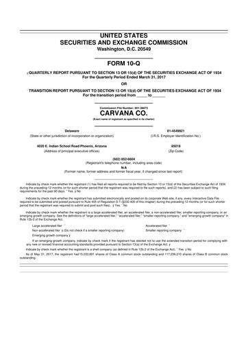 Vorschaubild Carvana 10-Q Quartalsbericht 2017 