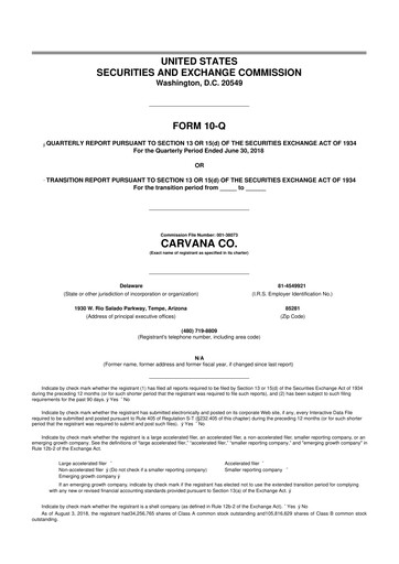 Vorschaubild Carvana 10-Q Quartalsbericht 2018 