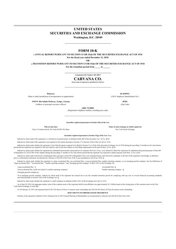 Thumbnail Carvana 10-K Annual Report 2018