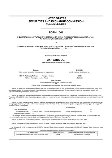 Vorschaubild Carvana 10-Q Quartalsbericht 2019 