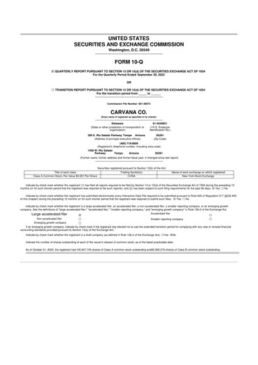 Vorschaubild Carvana 10-Q Quartalsbericht 2022 