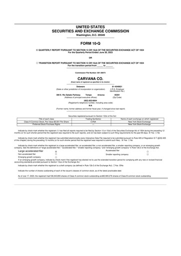 Vorschaubild Carvana 10-Q Quartalsbericht 2023 