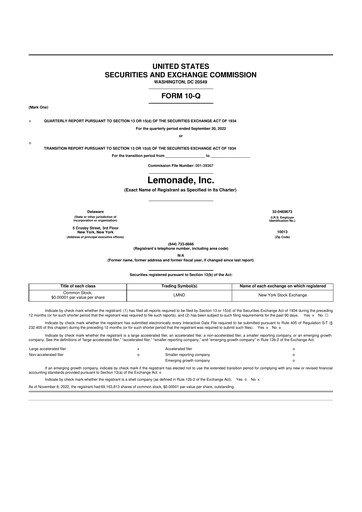 Thumbnail Lemonade 10-Q Quarterly Report FY2022 