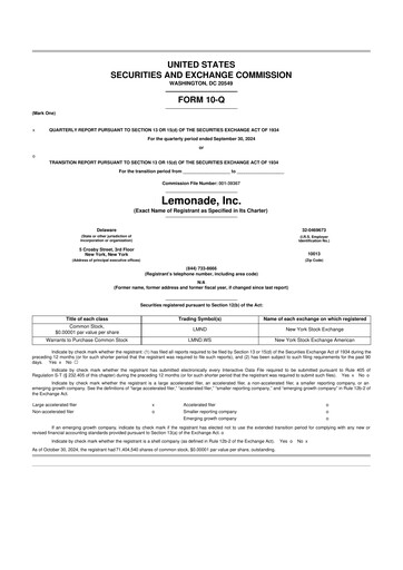 Thumbnail Lemonade 10-Q Quarterly Report FY2024 