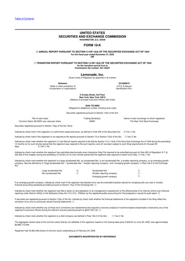 Thumbnail Lemonade 10-K Annual Report 2025