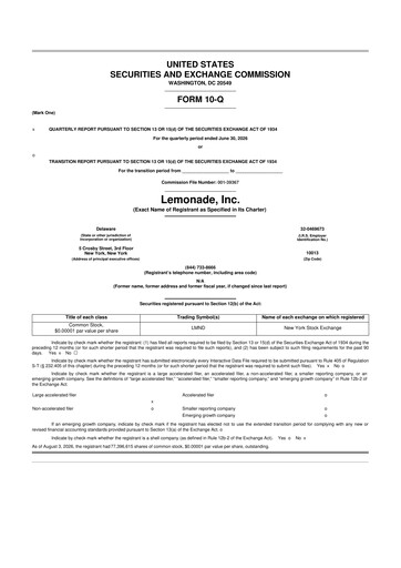 Thumbnail Lemonade 10-Q Quarterly Report FY2026 