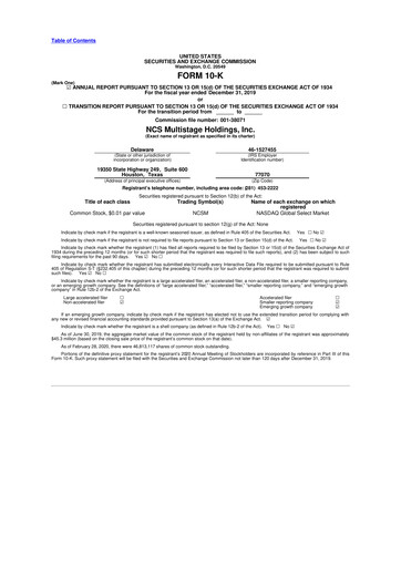 Thumbnail NCS Multistage 10-K Annual Report 2019