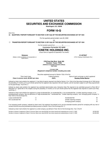 Thumbnail Kinetik 10-Q Quarterly Report FY2022 