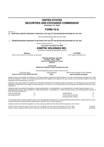 Thumbnail Kinetik 10-Q Quarterly Report FY2023 