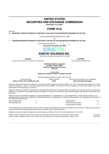 Thumbnail Kinetik 10-Q Quarterly Report FY2024 