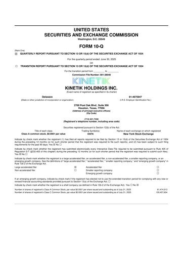 Thumbnail Kinetik 10-Q Quarterly Report FY2025 