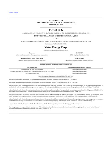 Thumbnail Vistra 10-K Annual Report 2018