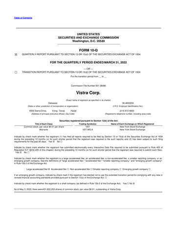 Thumbnail Vistra 10-Q Quarterly Report FY2022 