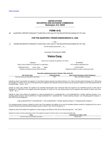 Thumbnail Vistra 10-Q Quarterly Report FY2025 