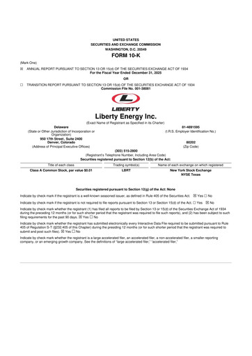 Thumbnail Liberty Energy 10-K Annual Report 2025