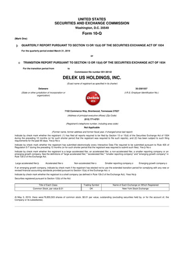 Thumbnail Delek US 10-Q Quarterly Report FY2019 