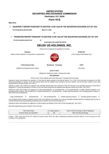 Thumbnail Delek US 10-Q Quarterly Report FY2020 