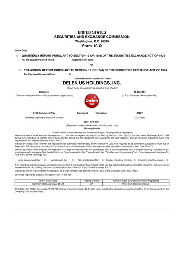 Thumbnail Delek US 10-Q Quarterly Report FY2020 