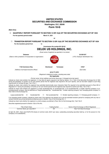 Thumbnail Delek US 10-Q Quarterly Report FY2021 