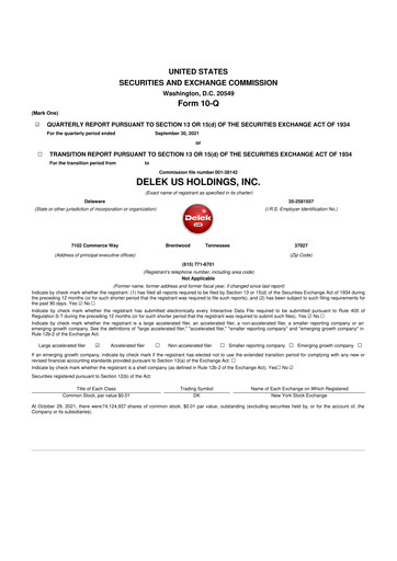 Thumbnail Delek US 10-Q Quarterly Report FY2021 